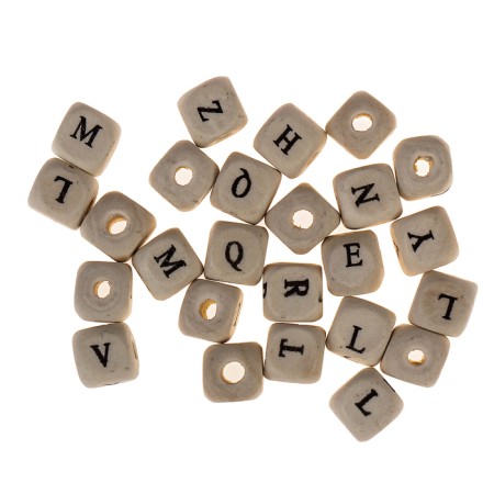 Busins ​​wooden cubes with a Latinitsa 10x10 mm (set 25 pcs)-1