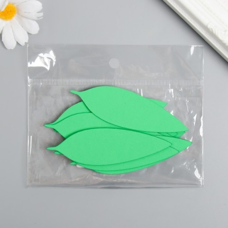 The workpiece of Foamiran "leaf" 10x3 cm, thickness. 1mm, set 10 pcs, dark green-2