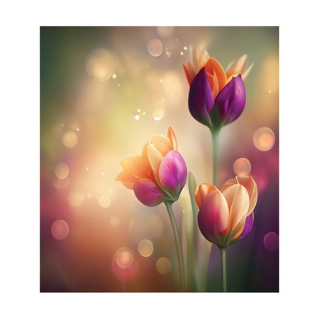A set of napkins for setting the table “Morning with tulips”, rectangular, size 32x46 cm, 4 pcs-2