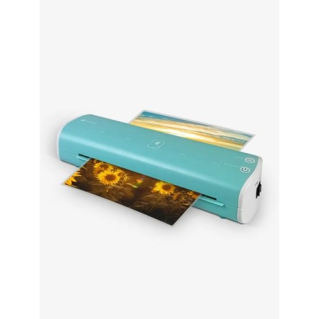Laminator A4 75-125 μm, 2 shafts, speed 30 cm/min, Geleos "LM-A4MSB", turquoise-white-12