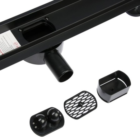 TIM BAD556002BK, 70 x 600 mm, tiles, siphon with a rotation angle of 360 °, black-matte-3