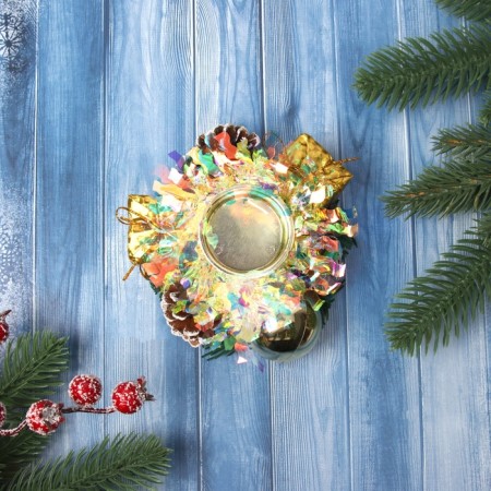 Summary for one candle "Festive mood" 10.5x10.5 cm, gold