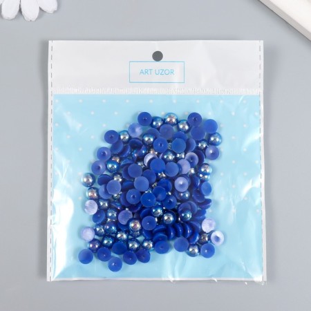 Decor for creativity plastic "Half of beads. Blue gamma" 20 g 0.8x0.8 cm-3
