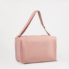 Women's sports bag with a zipper, shoe department, pink color