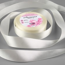 Satin tape, 25 mm × 23 ± 1 m, creamy color No. 02