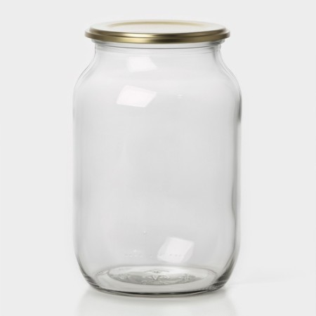 A set of glass cans with a lid of a share, SKO-82 mm, 1 l, 12 pieces-1