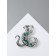 Brooch "Snake" with a pearl, the color is white-green in silver