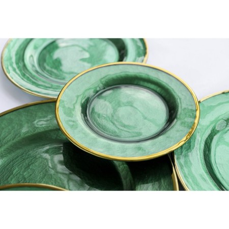 Glass Play of Emerald, D = 32.5 cm, green color with gold chasing-4