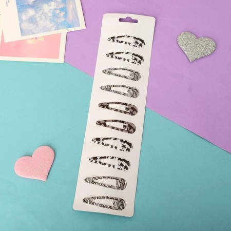 Invisibility for hair "Milan" (set 10 pcs) Assorted, 4.5 cm, black and white-1