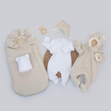 Set for discharge Winter Kinderlitto "Mikosh", 5 items, height 56-62 cm, beige color