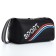Sports bag with zipper, long belt, black color/tricolor