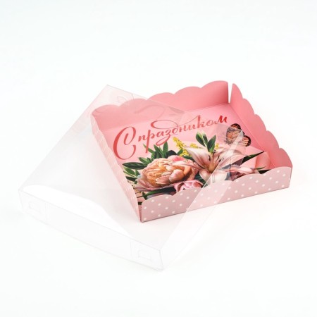 Box for confectionery CPVC lins “Happy holiday”, 15 × 15 × 3 cm-2