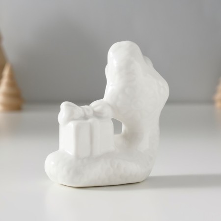 Souvenir Ceramics "White Cobra with a gift" with gold 3.5x8x7.5 cm-3
