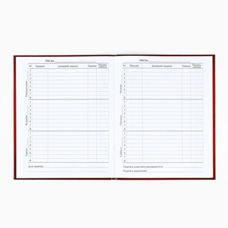 School diary for grade 1-11, in an integrated cover, 40 l. "Russia. Red"-2