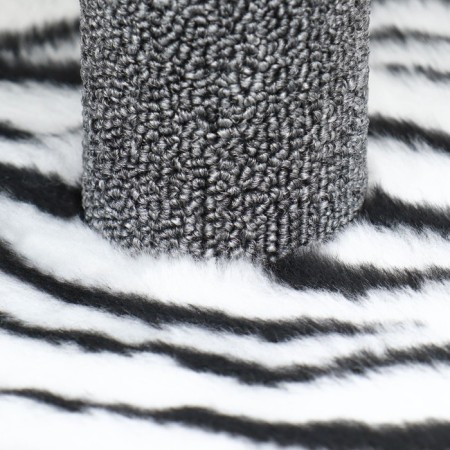 Cat house with a claw, square, 3x-storey, 35 x 45 x 75cm, carpet, zebra-4