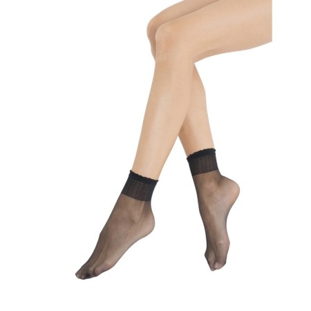 Women's socks Filodoro Absolute Summer 8, single size, Nero color, 2 pairs-1