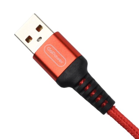 Gopower GP02L, Lightning - USB, 2.4 A, 1 m, data transfer, nylon, red-2