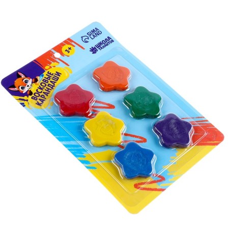 Wax pencils "Stars", set of 6 colors-4
