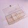 SHINE organizer for storage, with a lid, 3 sections, 21.5 × 8.8 × 9.5 cm, the color is transparent/golden