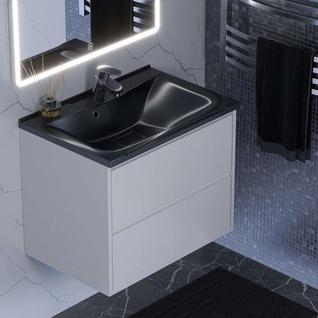 Snow -out sink Uperwood Elen, 65 cm, with a decorative lid, black metal