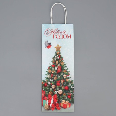 Package for the bottle "Gifts", 13 x 36 x 10 cm, New Year-6