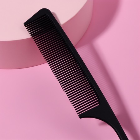 Antistatic comb with a tail, carbon, 24.2 × 2.8 cm, black color-2