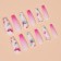 Pavers "Butterflies", 12 pcs, with adhesive plates, ballerina shape, pink/white color