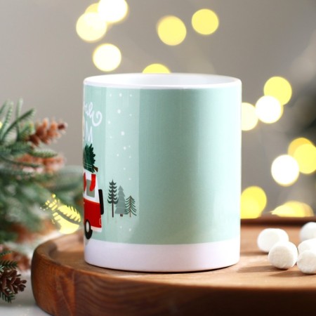 Ceramic "New Year's route" mug, 320 ml, white color-2