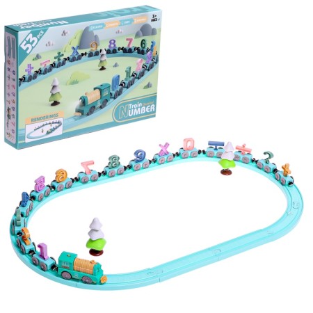 Railway "Number Train", children's, magnetic connection, works from batteries