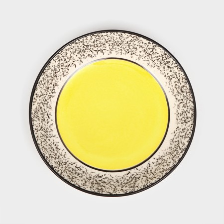Ceramic Persia plate, deep, 550 ml, 19 cm, yellow, 1 variety, Iran-2
