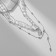 Piece "chain" top, pearl lock, white color in silver, 62 cm
