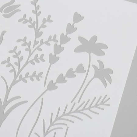 Plastic stencil "Field flowers" 15x15 cm-2
