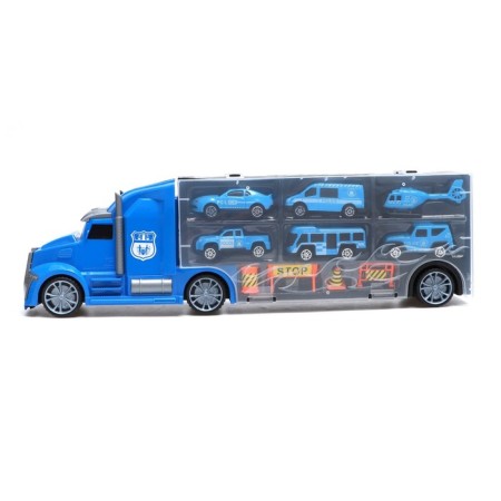 Truck "Carrier", included 6 cars and road signs-6
