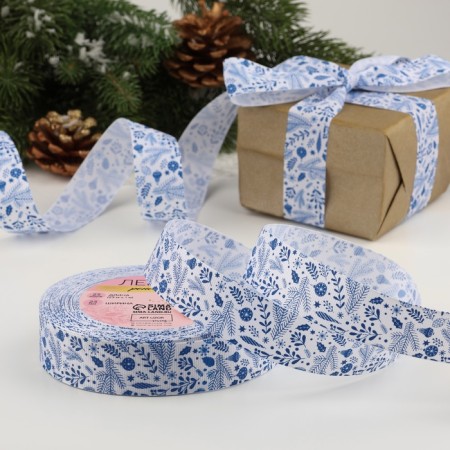 Tape Republic "Treens", 25 mm, 23 ± 1 m, white color/blue No. 001
