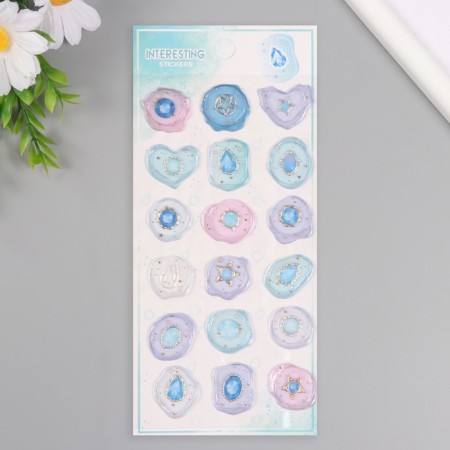 Stickers for creativity plastic "Blue wealth" 9.3x20.4 cm