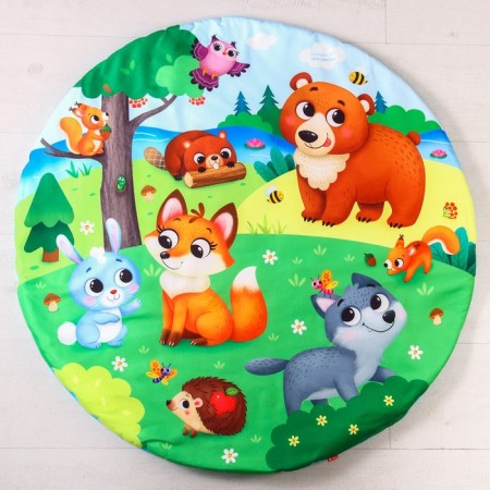 Developing rug with arcs "Forest animals", 85x85 cm, crush me,-4