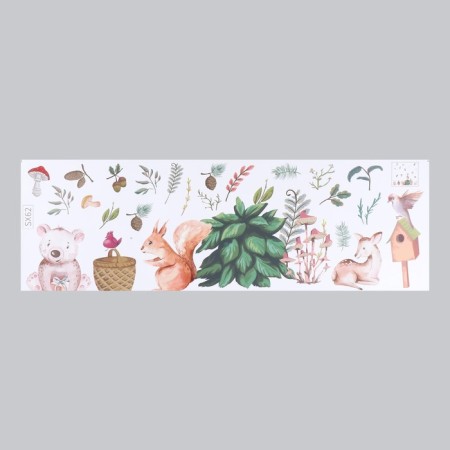 Sticker Plastic Interior color "Forest animals" 30x90 cm-1