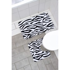 A set of mats for the bathroom and toilet of the Zebra Dula, 2 pcs, 40 × 45 cm, 50 × 80 cm
