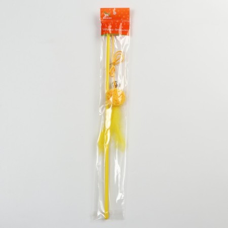 Domesticon-pound with a soft ball and feathers, yellow-3