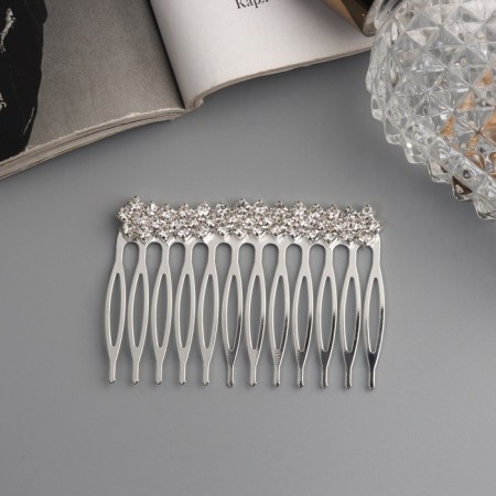 Hair crest "Medea" Geometry, 6.5 × 4 cm, silver