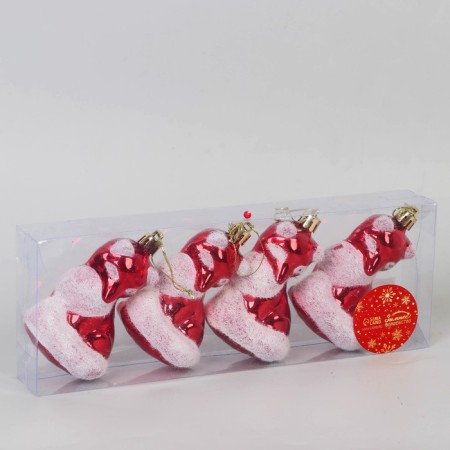 Jewelry decoration "Fox-beautiful" (set 4 pcs) 5x9 cm, red-white-1