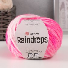 Rindrops yarn 18% wool, 35% polyamide, 47% acrylic 115m/50g (2915 bright pink melange)