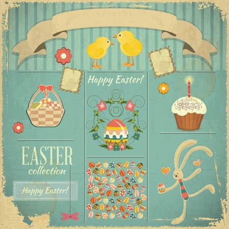 A set of napkins for setting the table “Vintage congratulations on Easter”, rectangular, size 32x46 cm, 4 pcs-3