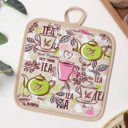 Tea time 18x18 half a half silkography, 160g/m