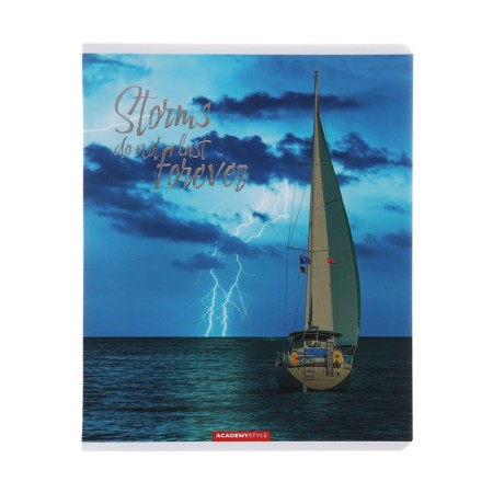 Notebook 96 leaflets “Thunderstorm will pass”, cover coated cardboard, matte lamination, foil embossing, offset block, mix-6