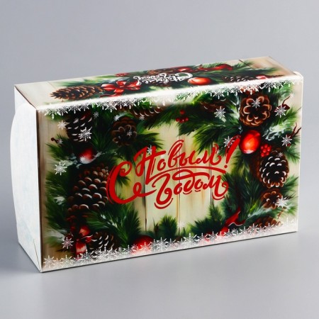 New Year. Folding box, confectionery packaging without a window "Happy New Year!", 25 x 15 x 7 cm-2