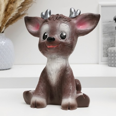 The piggy bank "joyful deer" brown, 24cm-1
