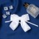 Hair elastic band "Schoolgirl" Bang Double with lace, D-11 cm, white