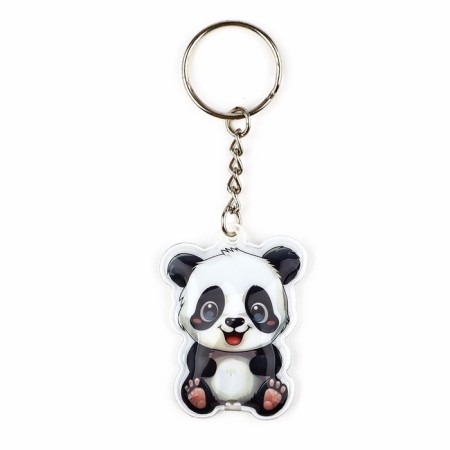 Keychain for keys with a panda flashlight, 3.8 x 10.1 cm
