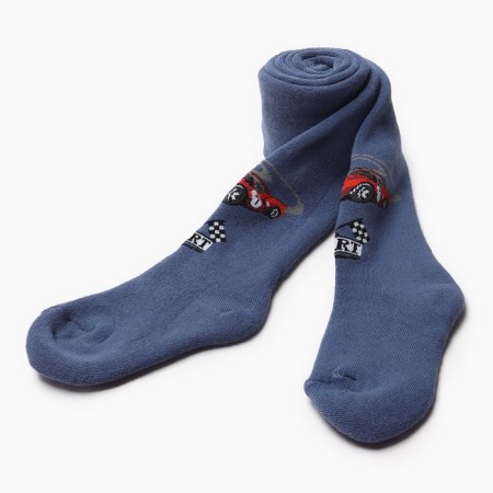 Pantyhose children's terry "Racing machine" Color Denim, height 98-104